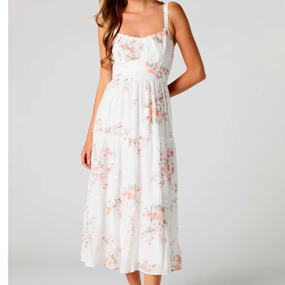 💐 Beautiful floral midi dress Vintage Country size L
